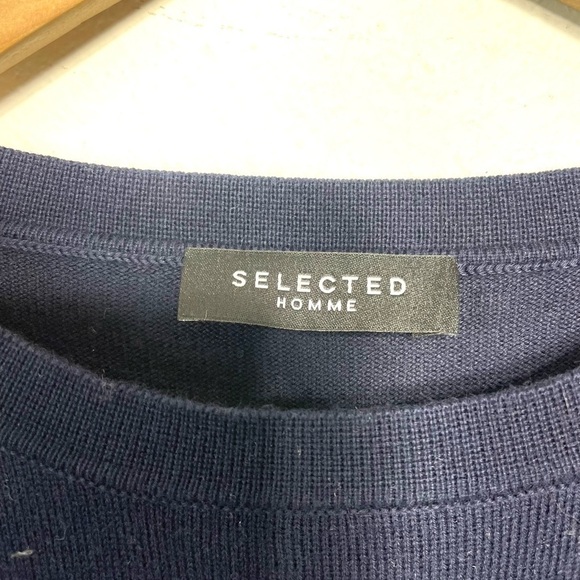 Selected Homme Crew Neck Sweater Navy Size Large O261 - Picture 6 of 7